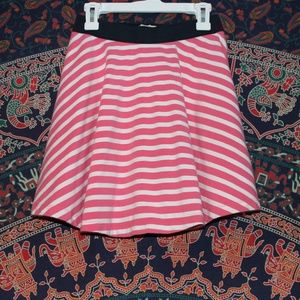 Pink and White Striped Mini Skirt (Hollister)